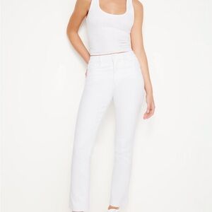 Good American Good Legs Straight Jeans Mid-Rise Straight Fit size 6/28.